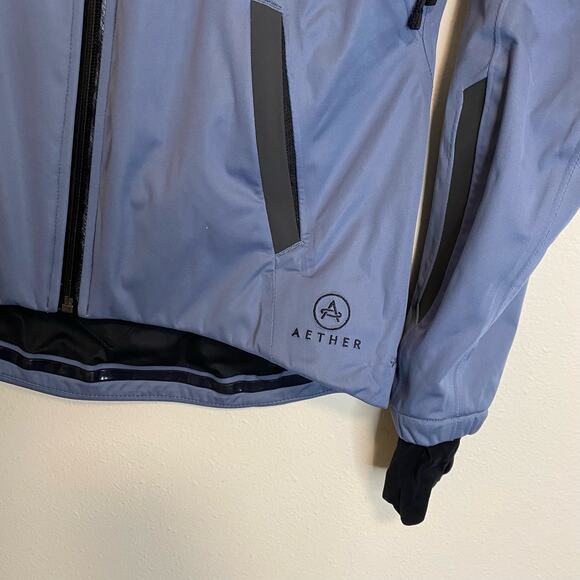 Aether Women's Jacket Shell Union Full Zip Blue Small Cycling Water Resistant - Picture 11 of 11
